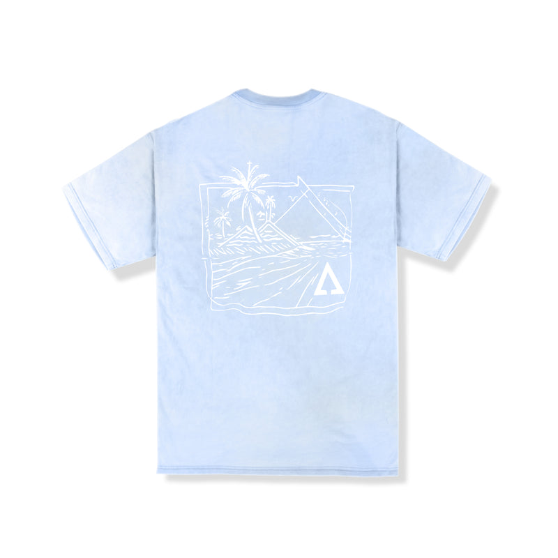 99 Urban Flux Acid-Washed Oversized Tee (Oversized Fit, Sky)