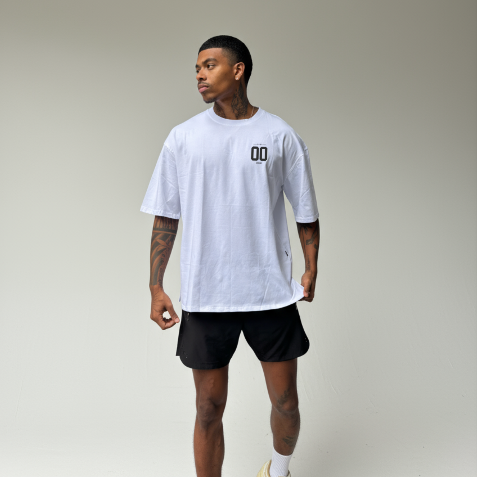 zerorh サイクリング　シャツ 99 Ground Zero Lightweight Drift Tee (Oversized Fit, Glacial White