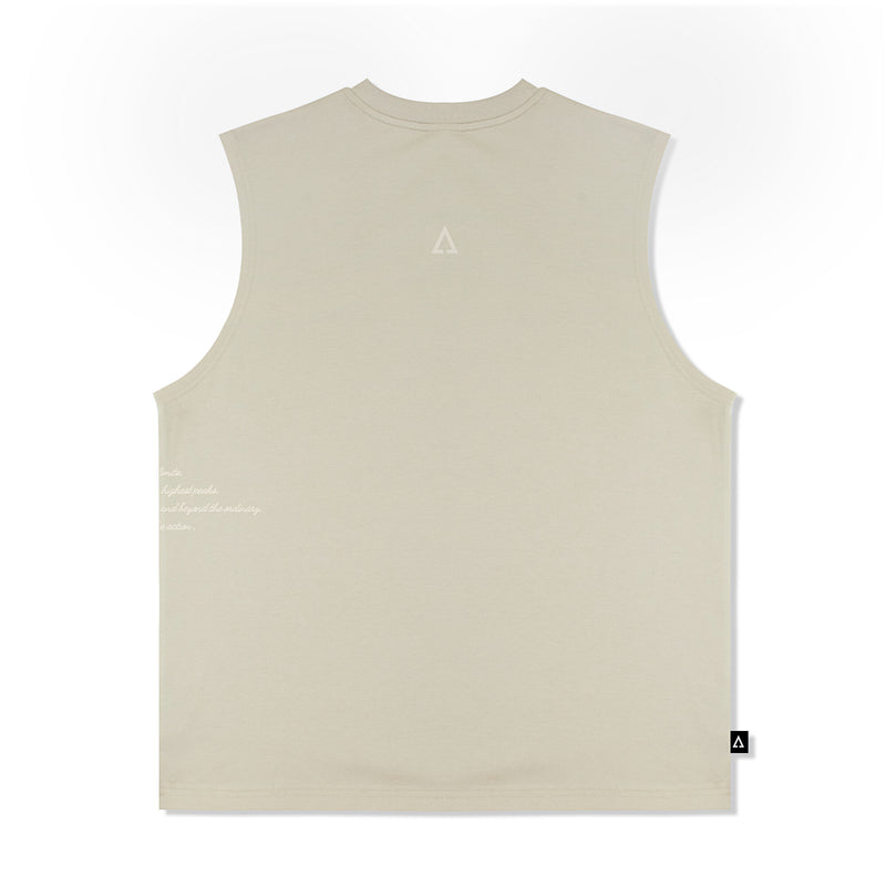 28 Stealth Minimal Sleeveless Tank Top (Relaxed Fit, Beige)