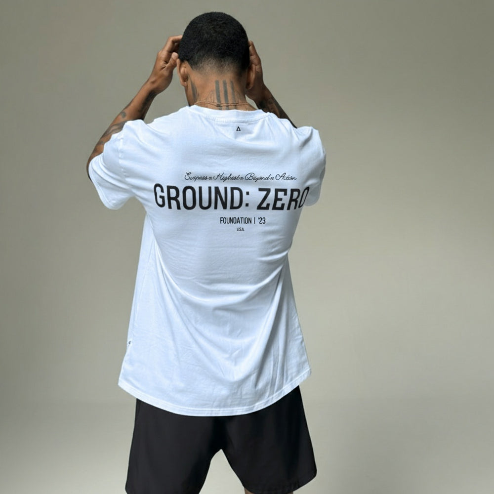 99 Ground Zero Lightweight Drift Tee (Oversized Fit, Glacial White