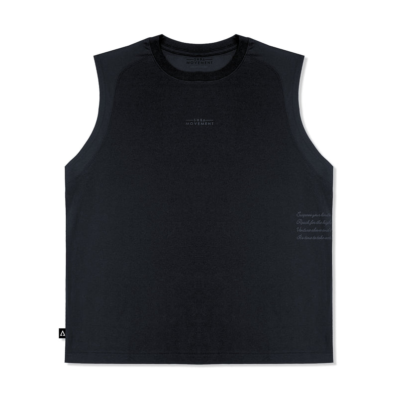 28 Stealth Minimal Sleeveless Tank Top (Relaxed Fit, Black)