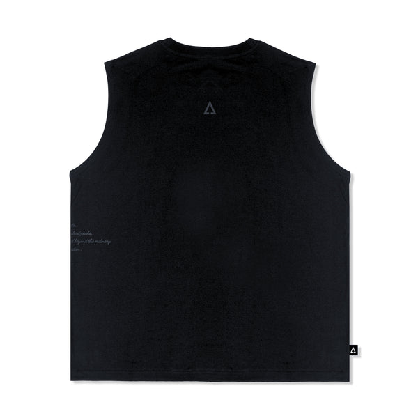 28 Stealth Minimal Sleeveless Tank Top (Relaxed Fit, Black)