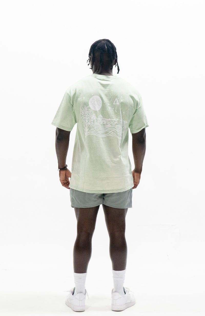 99 Urban Flux Acid-Washed Oversize Tee (Oversized Fit, Mint)