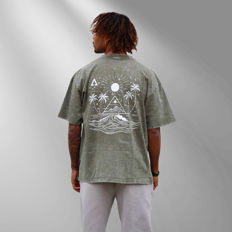 99 Urban Flux Acid-Washed Oversize Tee (Moss)