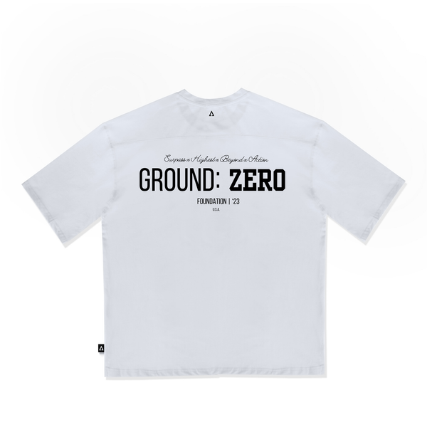 99 Ground Zero Lightweight Drift Tee (Oversized Fit, Glacial White)